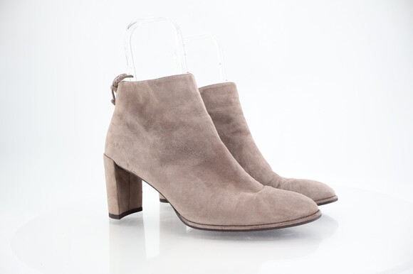 Stuart Weitzman Ankle Boots Women's Size 10 Beige Suede Stretchy Booties - Picture 2 of 12